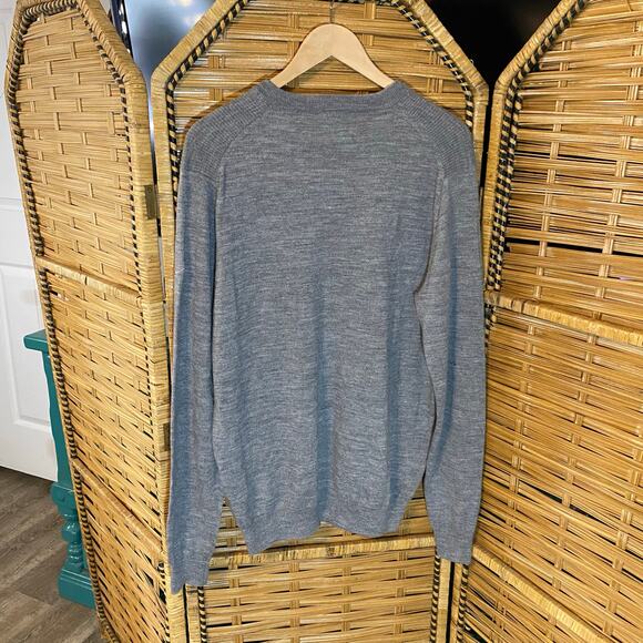 Nike Golf Merino Wool Blend Gray V-Neck Sweater Tour Performance Large - Picture 7 of 9